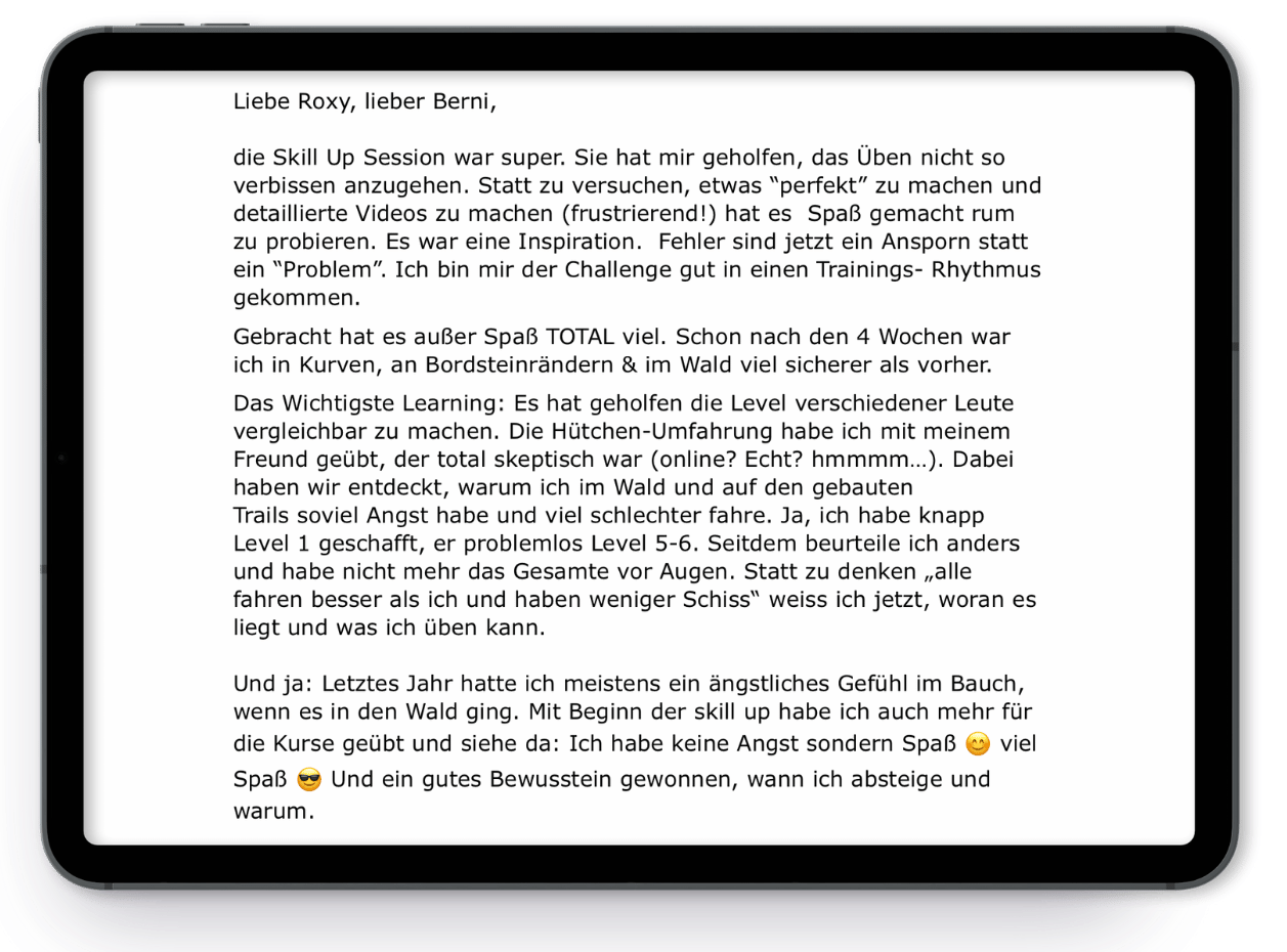 Teilnehmerstimme Roxybike