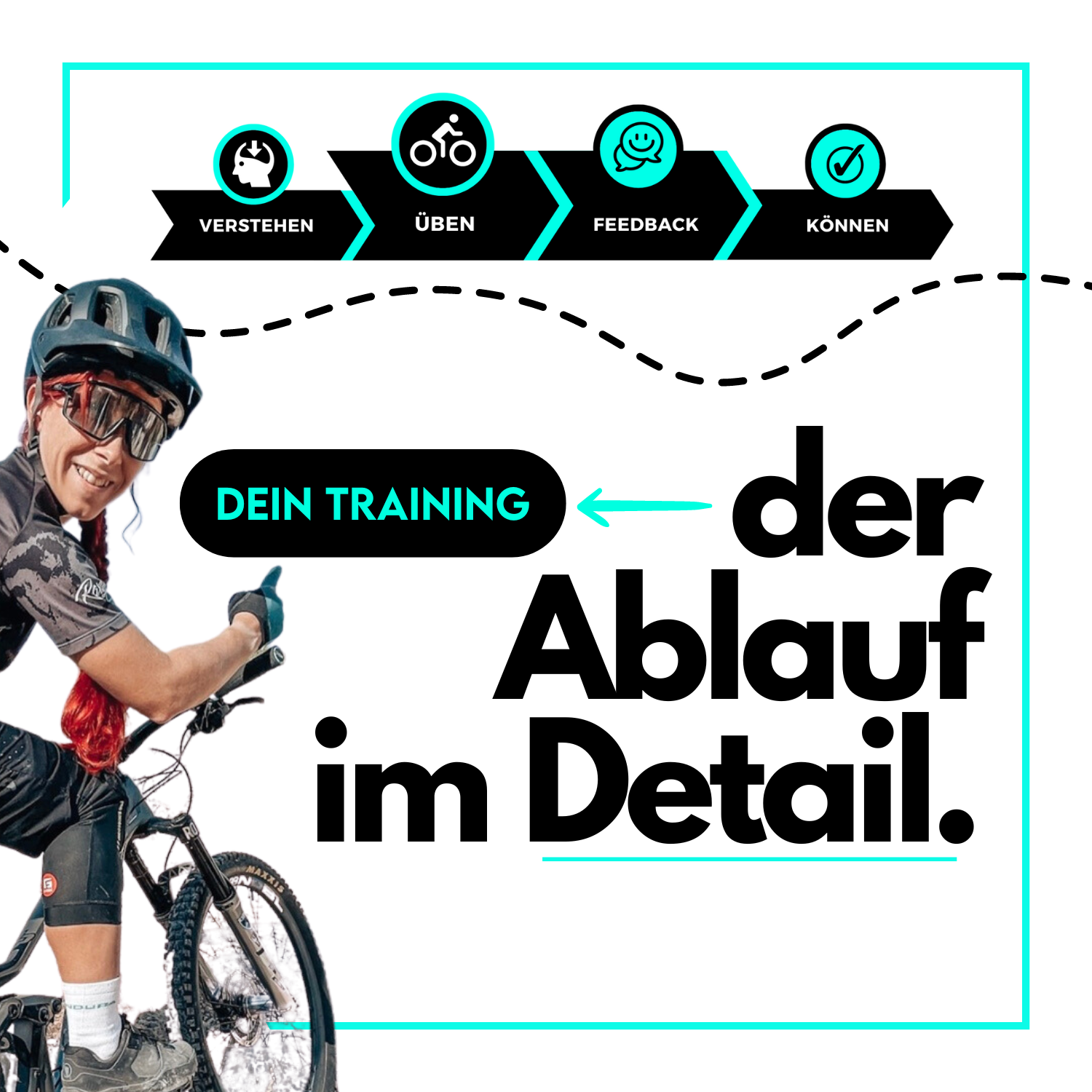 Lerne das Mountainbike in jedem Gelände zu steuern und Tricks, um Dein Bike immer unter Kontrolle zu haben.
