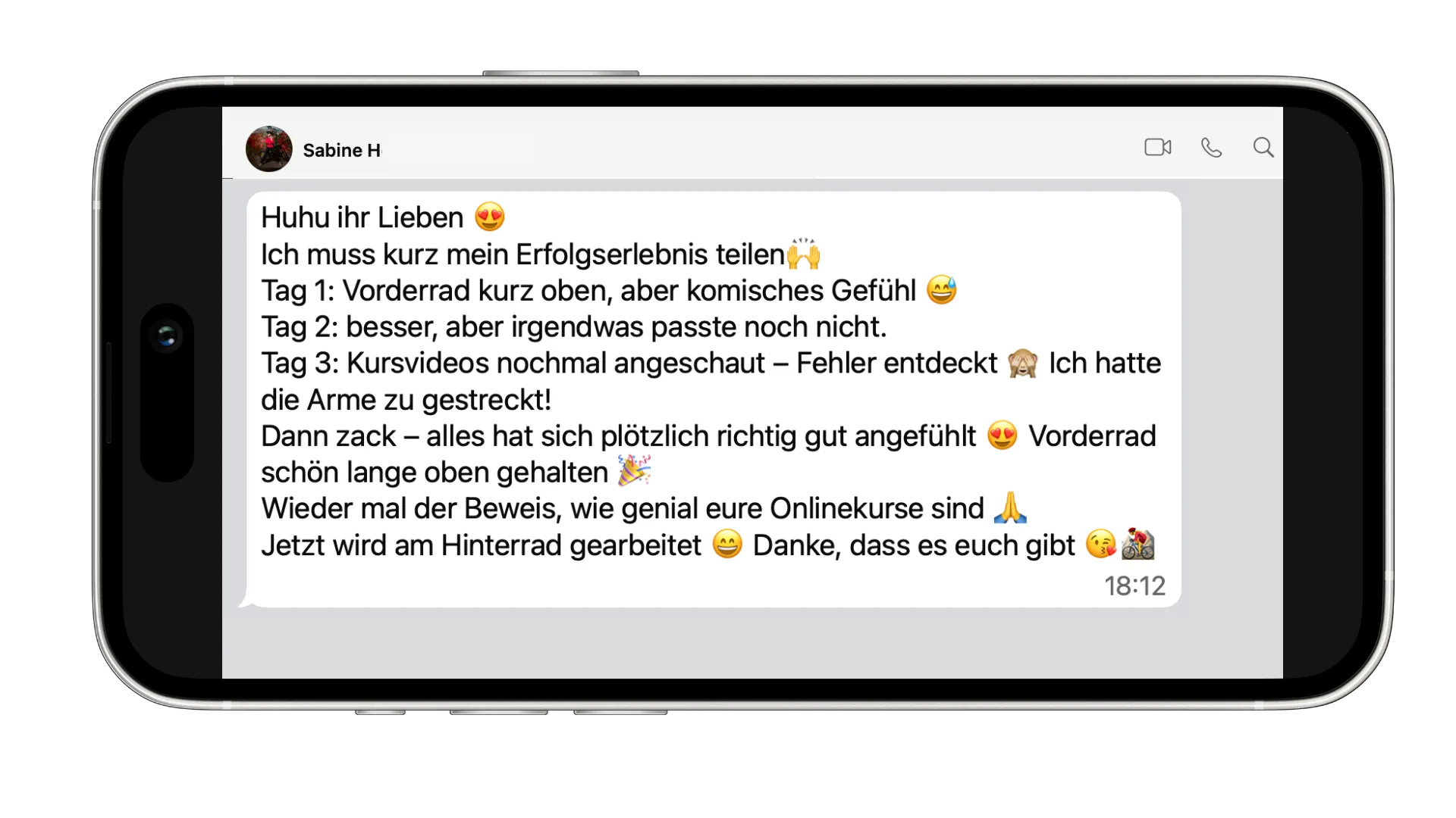 Das sagt Sabine über unseren Kurs.