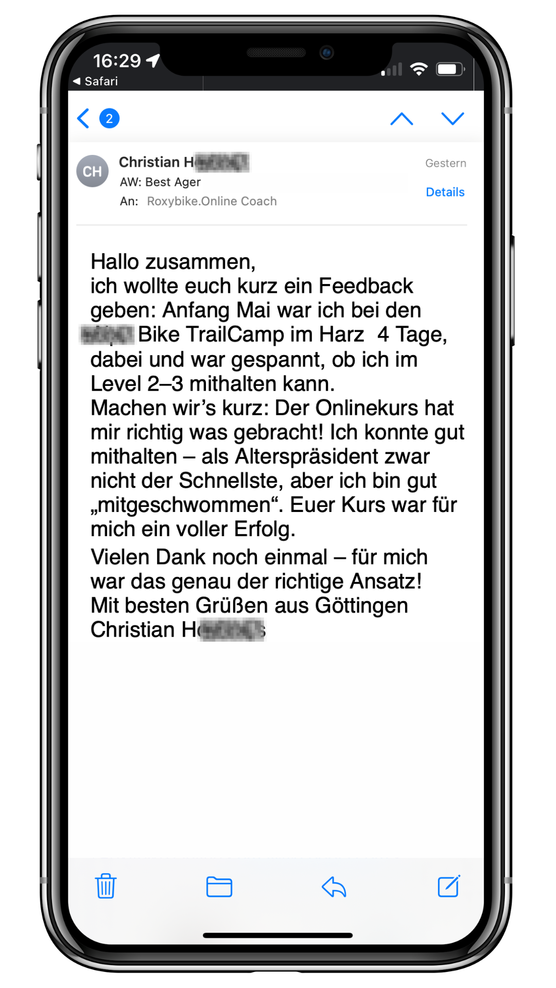 Erfahrungsbericht Roxybike Best Ager Kurs